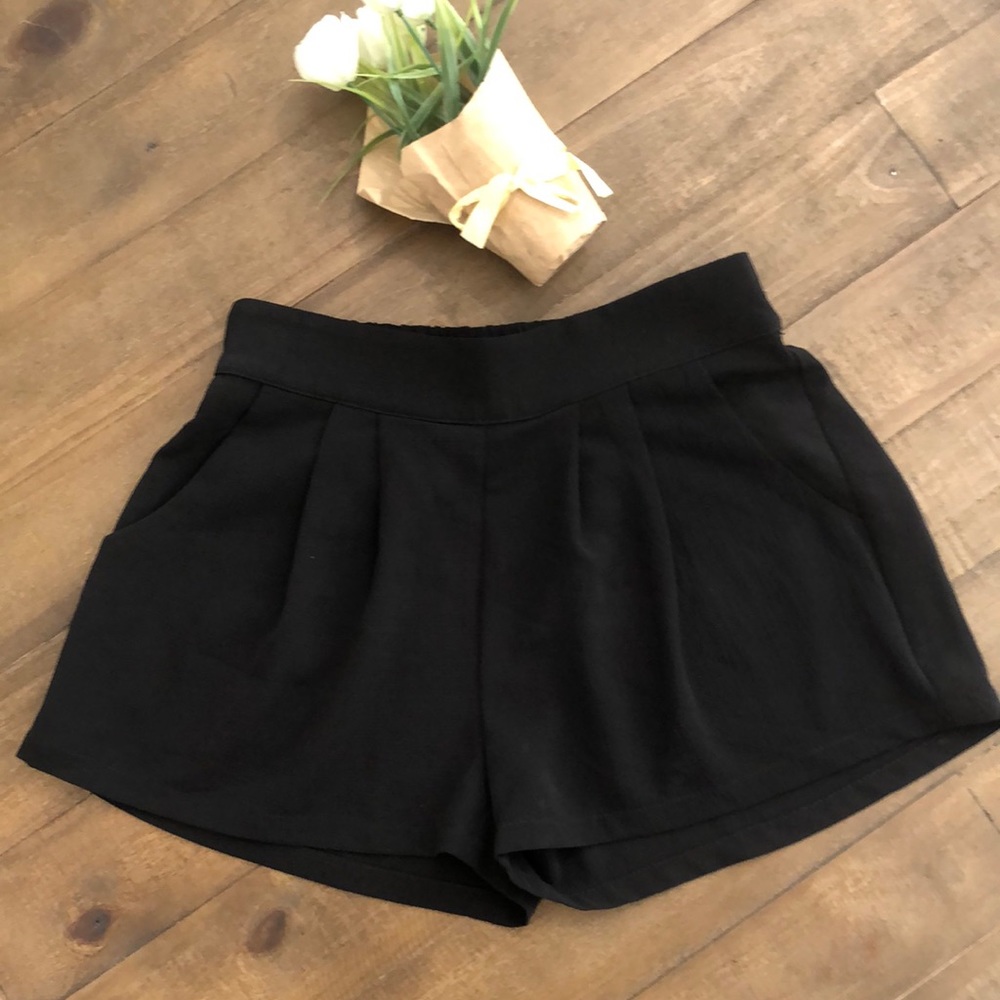High waisted black shorts